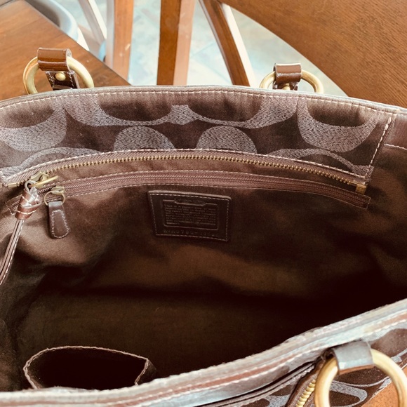 COACH Signature Metallic Print Shoulder Handbag - Picture 3 of 5